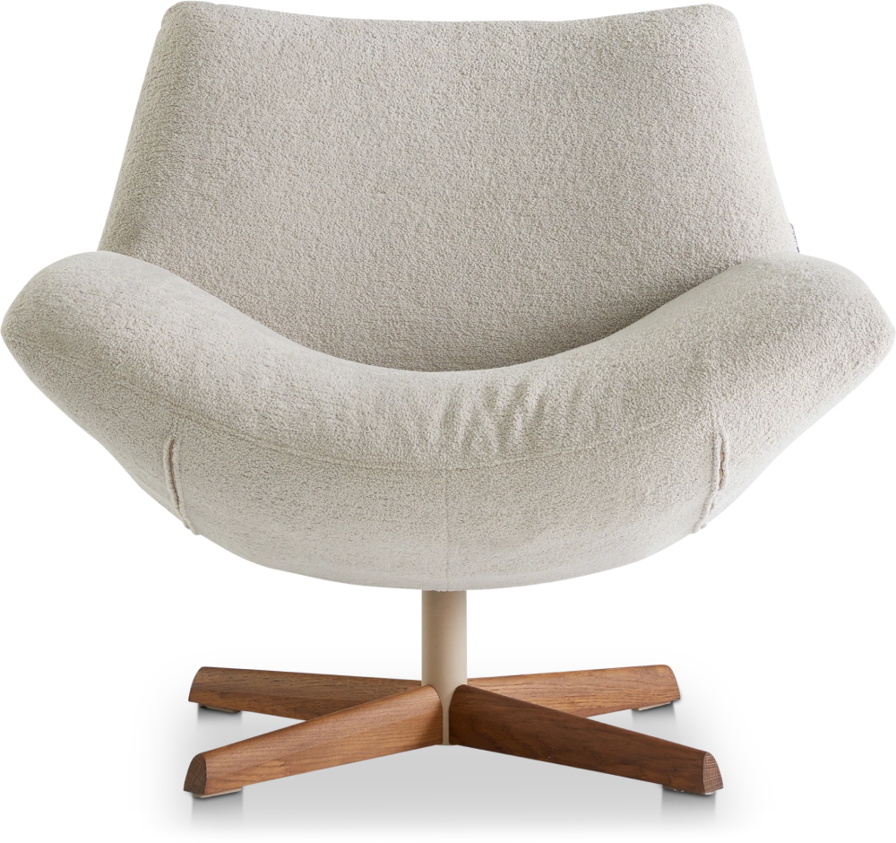 Rocco draaivoet hout laag